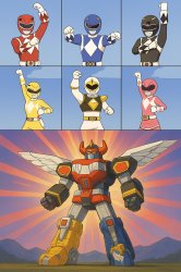 6 power rangers forming megazord Meme Template