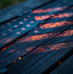 flaming flag background Meme Template