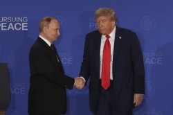 trump and putin shake hands Meme Template