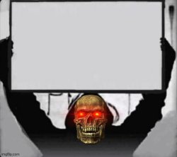 Skeltor holding sign Meme Template