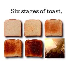Six Stages Of Toast Meme Template