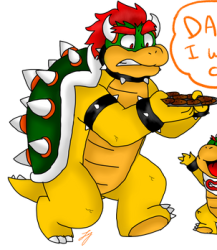 Bowser Running With Dishes Meme Template