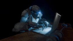 Helldiver 2 Illuminate at computer Meme Template
