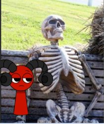 Crescendo and skeleton (sprunki) Meme Template
