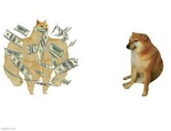 Money Buff Doge vs Cheems Meme Template