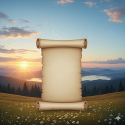 Ancient Scroll with Serene Background Meme Template
