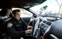 Cop on computer Meme Template