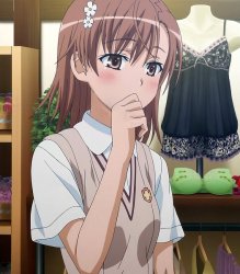 Misaka Mikoto blushing Meme Template