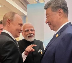 Putin Modi Xi Russia India China in a world without Trump Meme Template