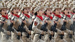 Women PLA soldiers marching in 2025 military parade Meme Template