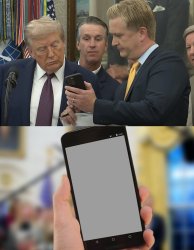 Dooley shows Trump Text with screen Meme Template
