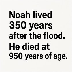 Noah lives 350 years AFTER the flood, died at 950 years of age Meme Template