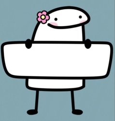 Flork holding a sign Meme Template
