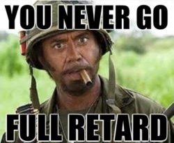 Never go full retard Meme Template