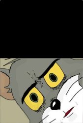 Unsettled Tom w/ top space Meme Template