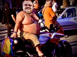 Gay Ron Kresha on Motercycle Meme Template