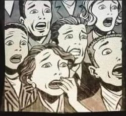 Shocked comic book crowd Meme Template