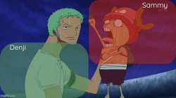 Denji and Sammy shared announcement template Meme Template