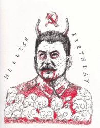 demonic stalin with skulls Meme Template