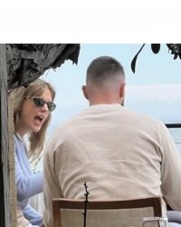 swift kelce table yelling Meme Template