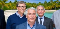 Fauci and Epstein and Bill on a Island Meme Template