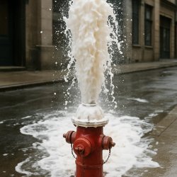 fire hydrant erupting white liquid Meme Template