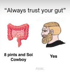 Trust your gut Meme Template