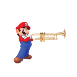 Mario with trumpet Meme Template
