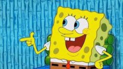 SpongeBob pointing finger Meme Template