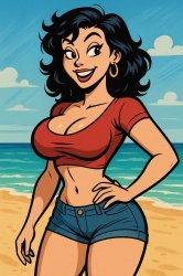 Busty Beach Gal Meme Template