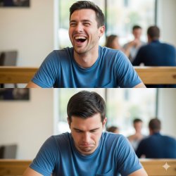 Laughing pouting man Meme Template