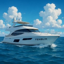 a $4m dollar yacht with the name FENBLIK written on the side wit Meme Template