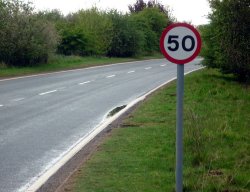 50 MPH British speed limit sign Meme Template