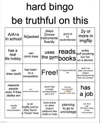 hard bingo for msmg Meme Template