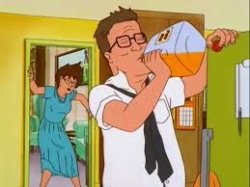 Hank Hill chugging Meme Template