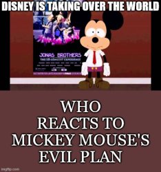 who reacts to mickey mouse's evil plan Meme Template