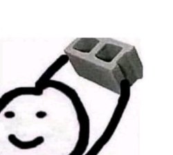 Stickman holds brick Meme Template