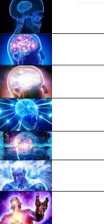 Evolving expanding brain 7 seven Meme Template