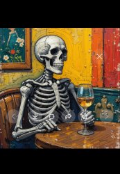 Skeleton Wine Drinker Meme Template
