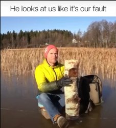 He looks at us like it's our fault Meme Template