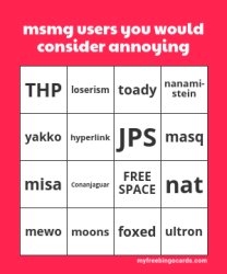 annoying msmg bingo-SammyTK Meme Template