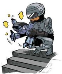 RoboCop Shaking ED 209 Meme Template