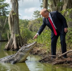 Trump and alligator Meme Template