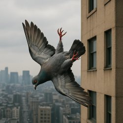 a pigion fall from a building Meme Template