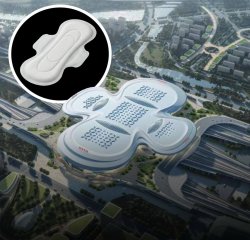 Chinese train station that looks like sanitary pad Meme Template