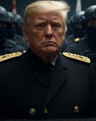 Donald Trump dictator secret police masked guns authoritarian Meme Template