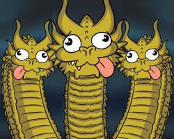 3 headed derp dragon Meme Template