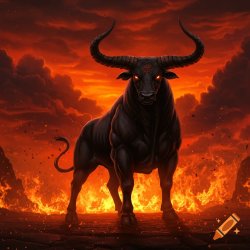 Devil bull Meme Template