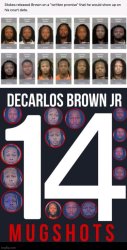 Decarlos Brown 14 arrests Meme Template