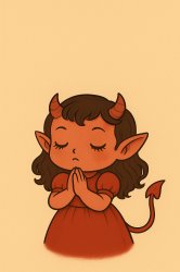 Demon girl praying Meme Template